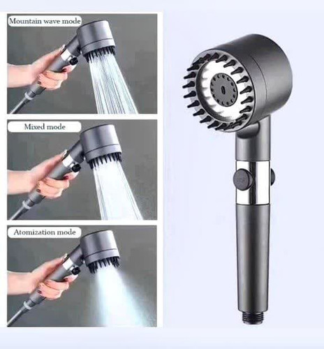 سردوش سیلیکونی ماساژور دار دارای چند مدل پاشیدن آب با خاصیت چند برابر کردن فشار آب